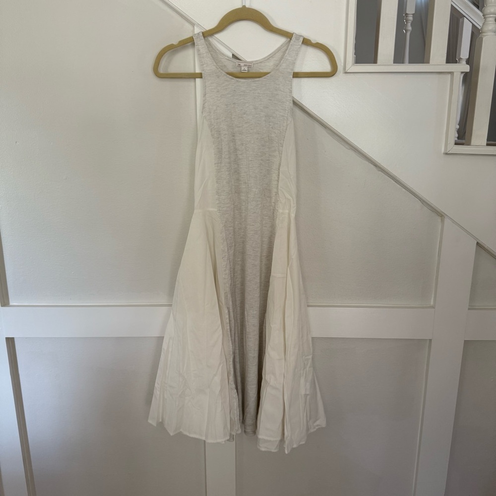 GAP Sleeveless Midi Dress in Heather Gray and Cream - Picture 2 of 8
